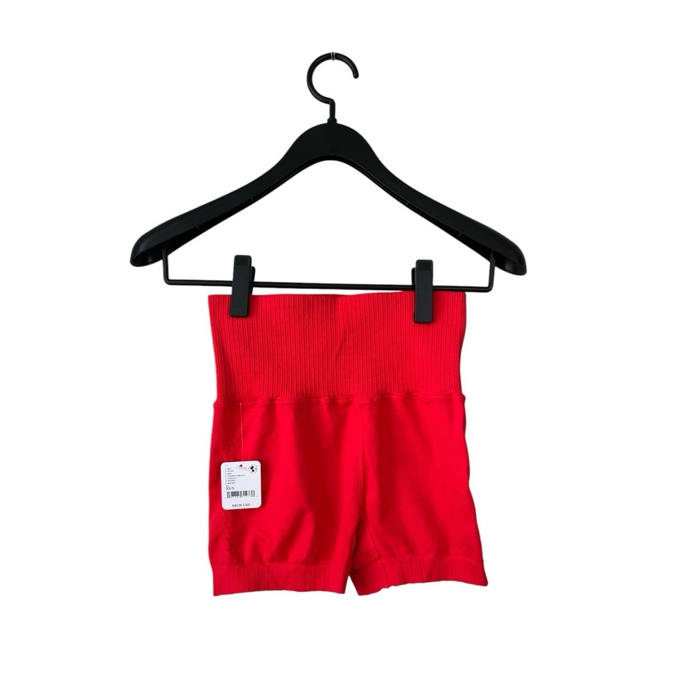 Free People Movement Good Karma Running Shorts Size XS/Small Cherry Tomato NWT - Picture 2 of 8